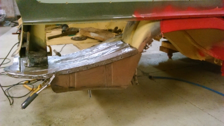 découpe de l'aile et réfection partie plancher droit